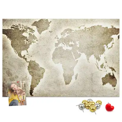 Tableau en liège déco Carte du monde panoramique