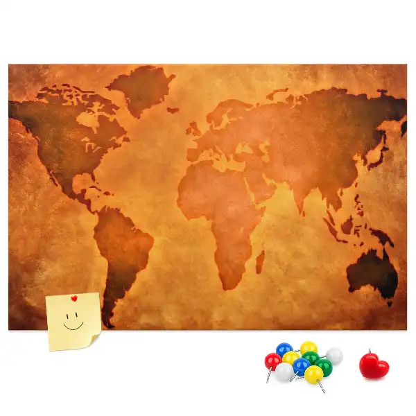 Tableau de liège Grande carte du monde