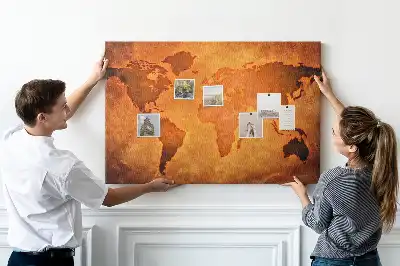 Tableau de liège Grande carte du monde