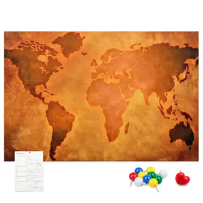 Tableau de liège Grande carte du monde