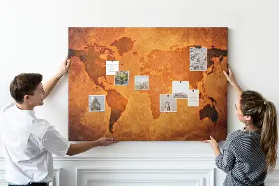 Tableau de liège Grande carte du monde