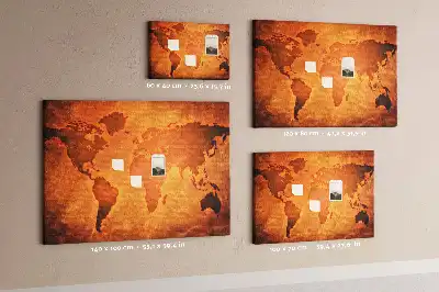Tableau de liège Grande carte du monde