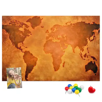 Tableau de liège Grande carte du monde