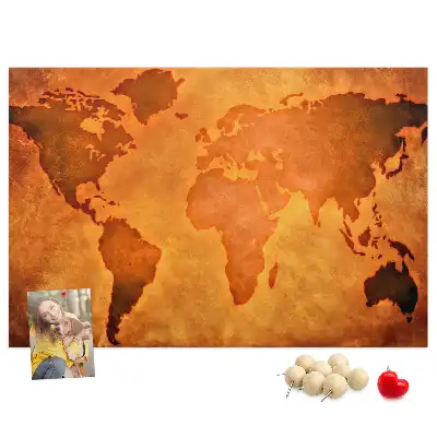 Tableau de liège Grande carte du monde