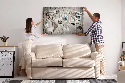 Tableau d’affichage en liège Carte du monde motif
