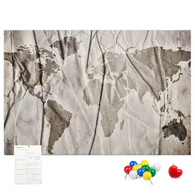 Tableau d’affichage en liège Carte du monde motif