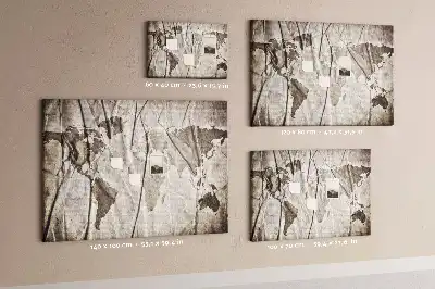 Tableau d’affichage en liège Carte du monde motif