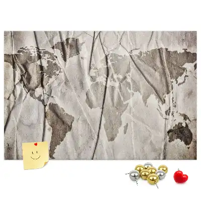 Tableau d’affichage en liège Carte du monde motif