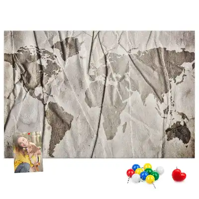 Tableau d’affichage en liège Carte du monde motif