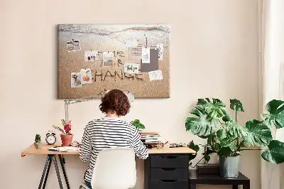 Tableau d’affichage en liège Citation sur la plage