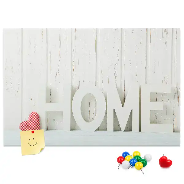 Tableau en liège déco Typographie "home" pour le mur du salon