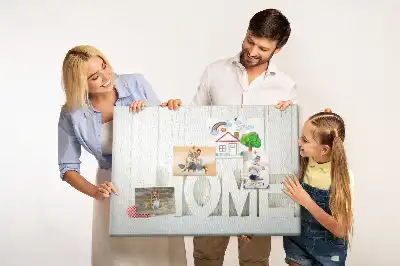 Tableau en liège déco Typographie "home" pour le mur du salon
