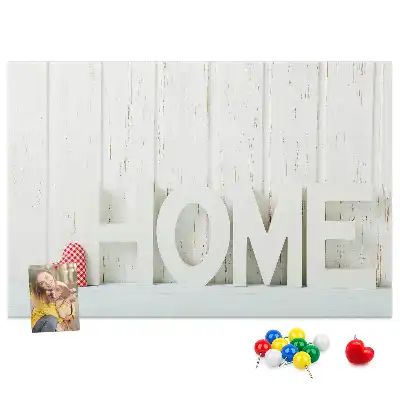 Tableau en liège déco Typographie "home" pour le mur du salon