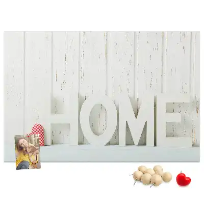 Tableau en liège déco Typographie "home" pour le mur du salon