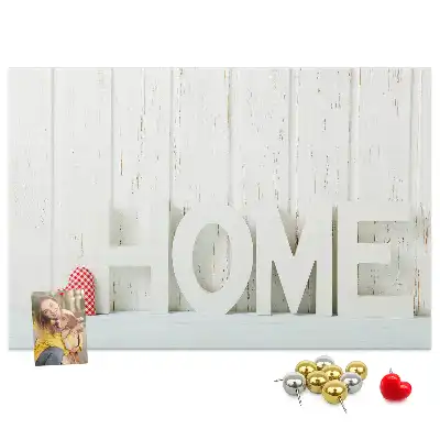 Tableau en liège déco Typographie "home" pour le mur du salon