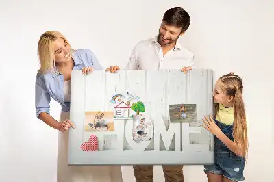 Tableau en liège déco Typographie "home" pour le mur du salon