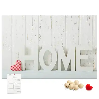 Tableau en liège déco Typographie "home" pour le mur du salon