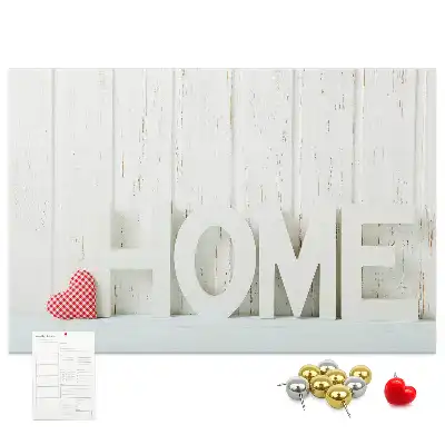 Tableau en liège déco Typographie "home" pour le mur du salon