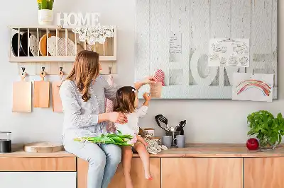 Tableau en liège déco Typographie "home" pour le mur du salon