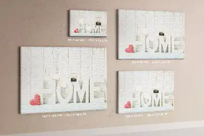 Tableau en liège déco Typographie "home" pour le mur du salon