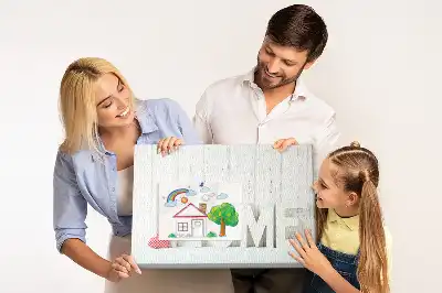 Tableau en liège déco Typographie "home" pour le mur du salon