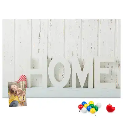 Tableau en liège déco Typographie "home" pour le mur du salon