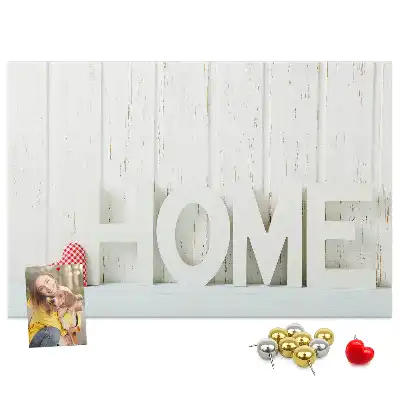Tableau en liège déco Typographie "home" pour le mur du salon