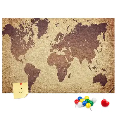 Tableau de liège Le monde dans un style cartographique ancien