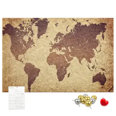 Tableau de liège Le monde dans un style cartographique ancien