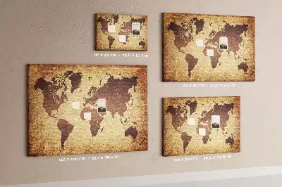 Tableau de liège Le monde dans un style cartographique ancien