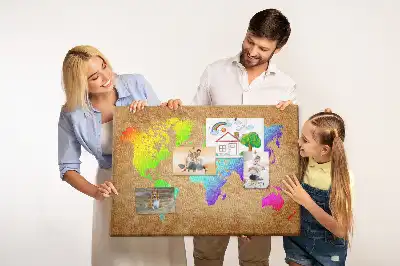 Tableau d’affichage en liège Contour continental de la terre