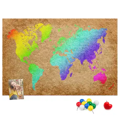 Tableau d’affichage en liège Contour continental de la terre