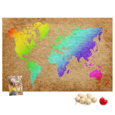 Tableau d’affichage en liège Contour continental de la terre