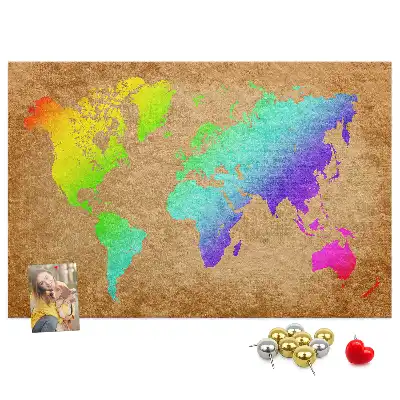 Tableau d’affichage en liège Contour continental de la terre