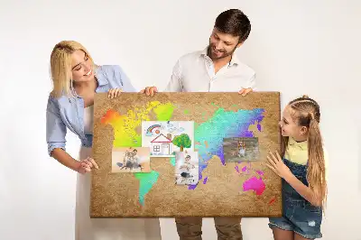 Tableau d’affichage en liège Contour continental de la terre
