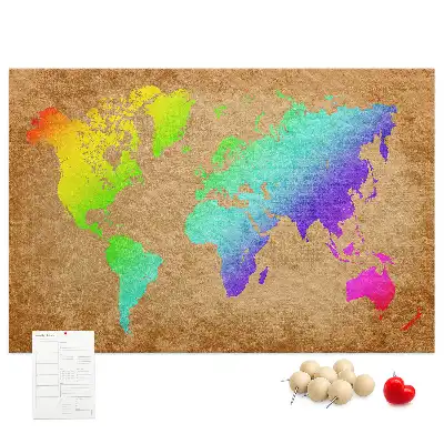 Tableau d’affichage en liège Contour continental de la terre