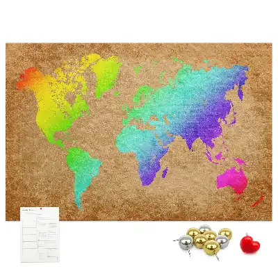 Tableau d’affichage en liège Contour continental de la terre