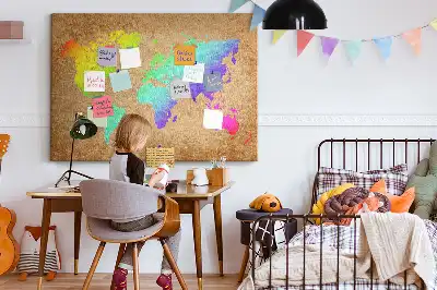 Tableau d’affichage en liège Contour continental de la terre