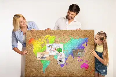 Tableau d’affichage en liège Contour continental de la terre
