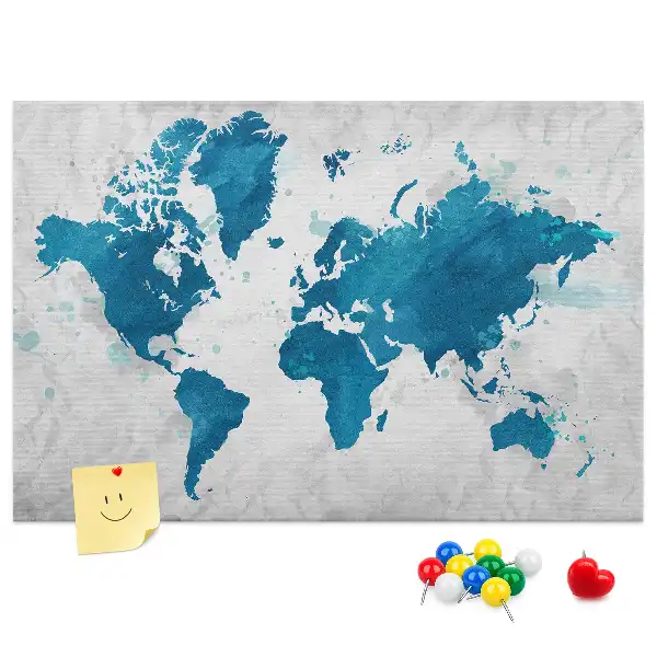 Tableau en liège déco Carte du globe grand format