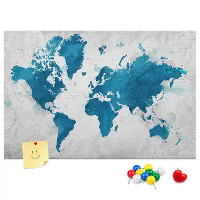 Tableau en liège déco Carte du globe grand format