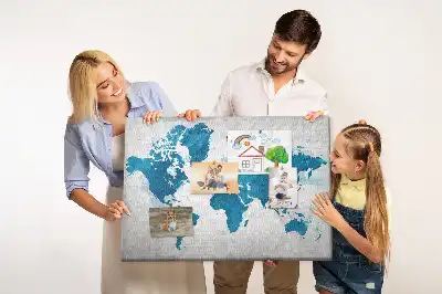 Tableau en liège déco Carte du globe grand format