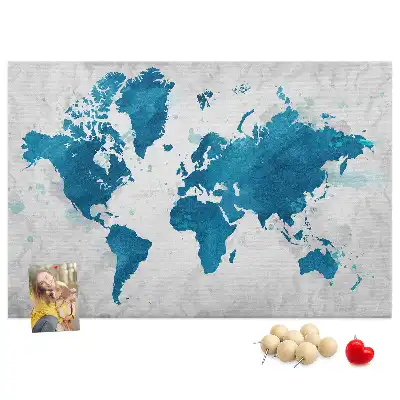 Tableau en liège déco Carte du globe grand format