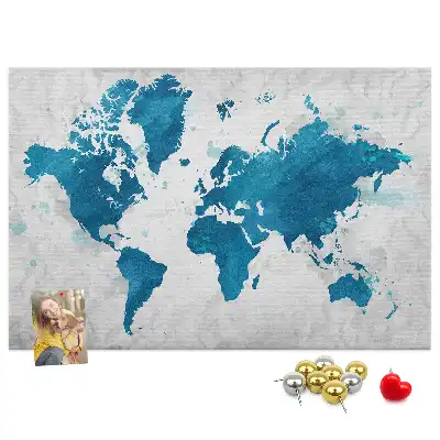 Tableau en liège déco Carte du globe grand format
