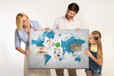 Tableau en liège déco Carte du globe grand format