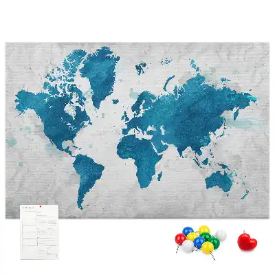 Tableau en liège déco Carte du globe grand format