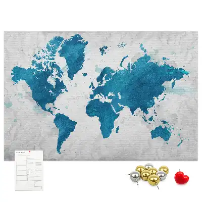 Tableau en liège déco Carte du globe grand format