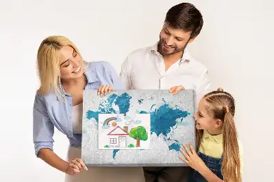 Tableau en liège déco Carte du globe grand format