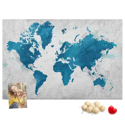 Tableau en liège déco Carte du globe grand format