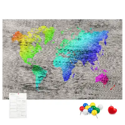 Tableau de liège Carte du monde universelle
